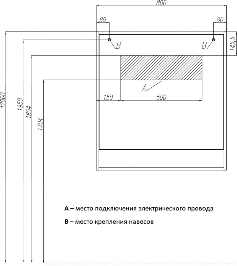 Зеркальное полотно Акватон Капри 80*85 1A230402KPDB0