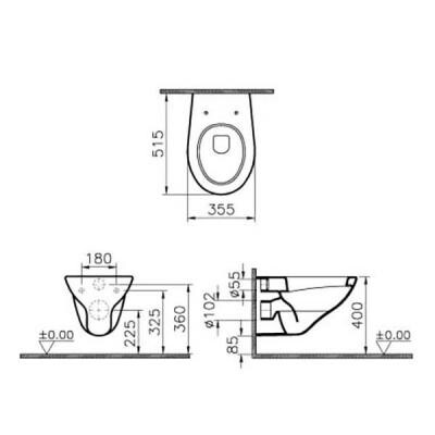 VitrA Arkitekt 6107B003-0075 унитаз подвесной