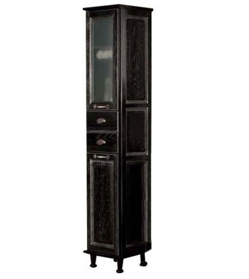 Шкаф-колонна Акватон Жерона напольная черное серебро правая 168 см