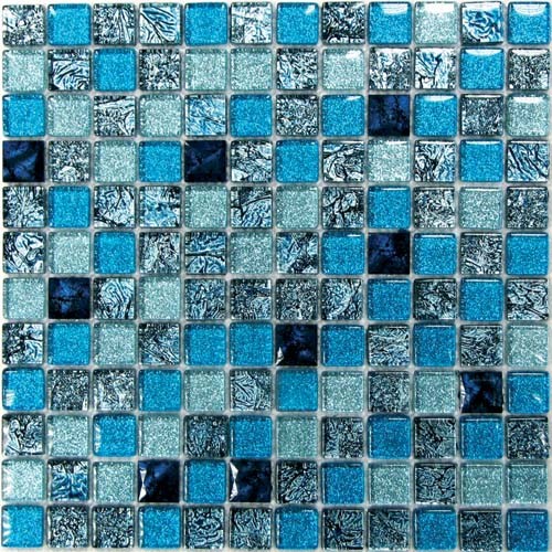 Bonaparte Satin Blue 30х30 см мозайка стеклянная бело-голубая