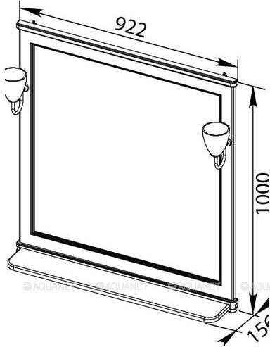 Зеркальное полотно Aquanet Валенса 90*100 черный краколет/серебро 00180140