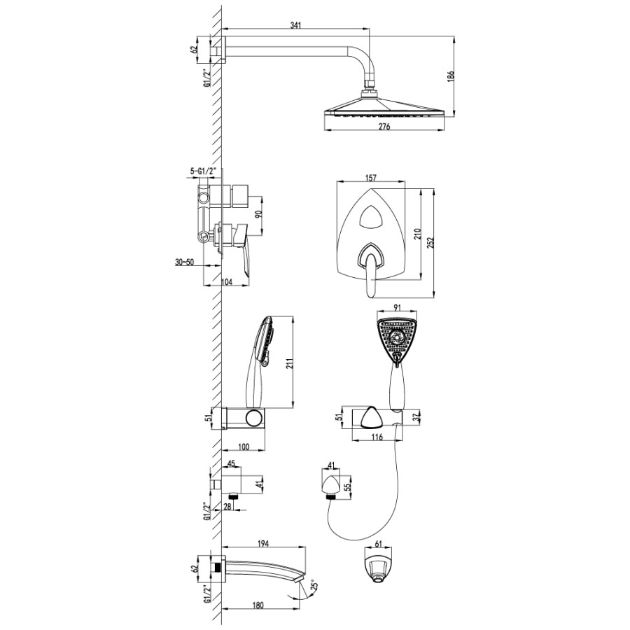 Lemark Mars LM3522C Душевая система скрытый монтаж