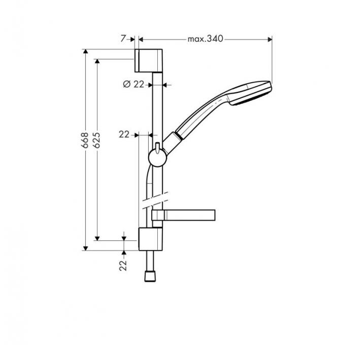 Душевой набор Hansgrohe Croma 100 1jet 27717000 Unica