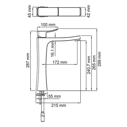 WasserKRAFT Aller 1063H смеситель для раковины 35 мм