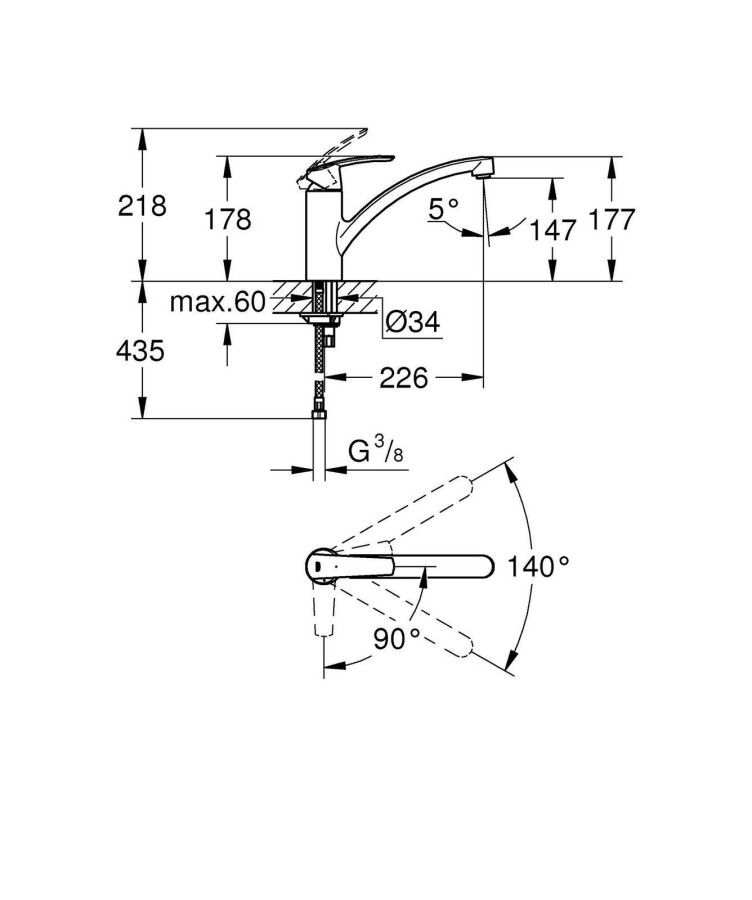 Grohe Start 31138001 смеситель для кухни хром