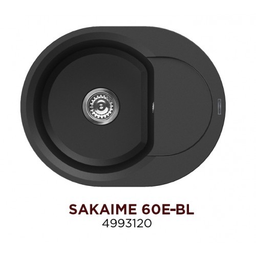 Omoikiri Sakaime 60E-BL 4993120 кухонная мойка тetogranit черный 60х47 см