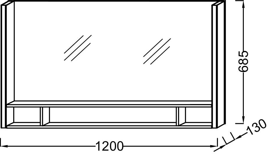 Зеркальное полотно Jacob Delafon Terrace 120*13*68,5 см EB1183-NF