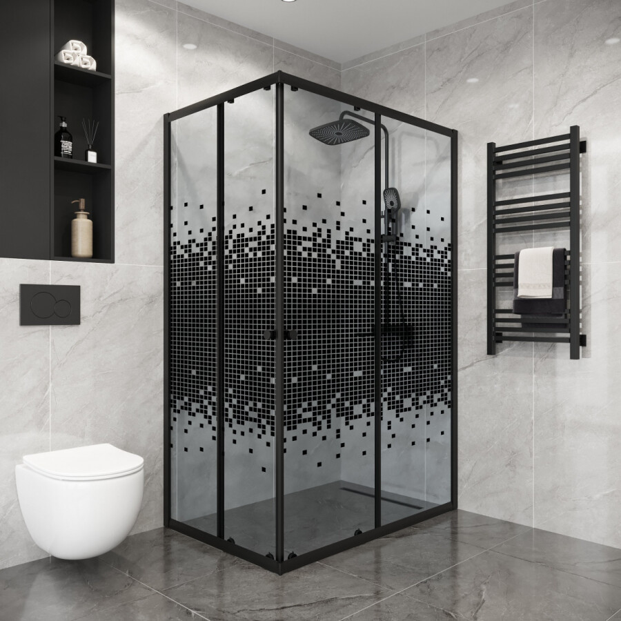 Душевой уголок 100x80 Niagara Eco NG-1018-14QBLACK