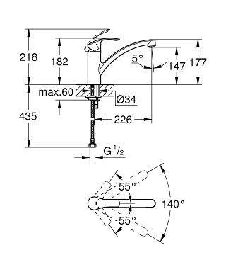 Grohe Eurosmart New 32534002 смеситель для кухни хром