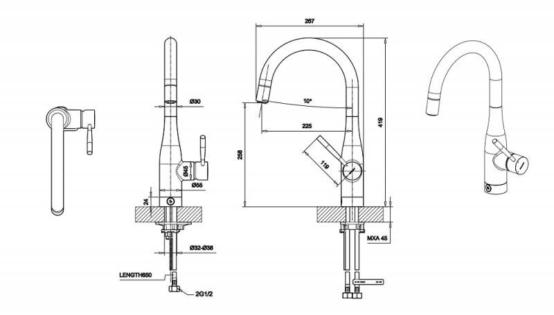 Bravat Miranda F7164208CP-2-ENG смеситель для кухни хром