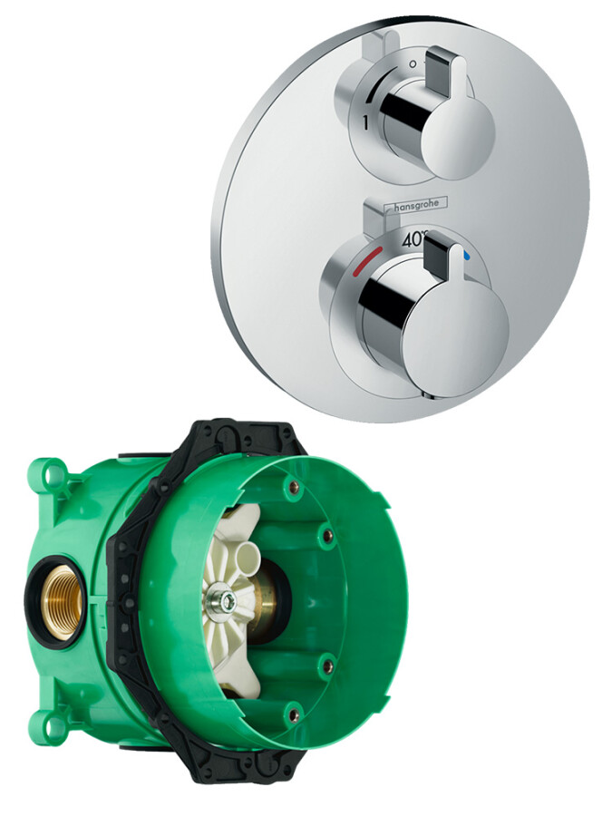 Hansgrohe 15758000S Set HG Ecostat S термостатический смеситель для душа (15758000+01800180)