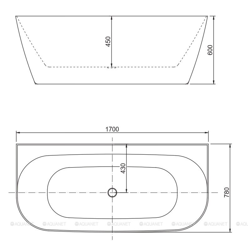 Allen Brau Priority 170*78 ванна акриловая овальная белый 2.31003.20