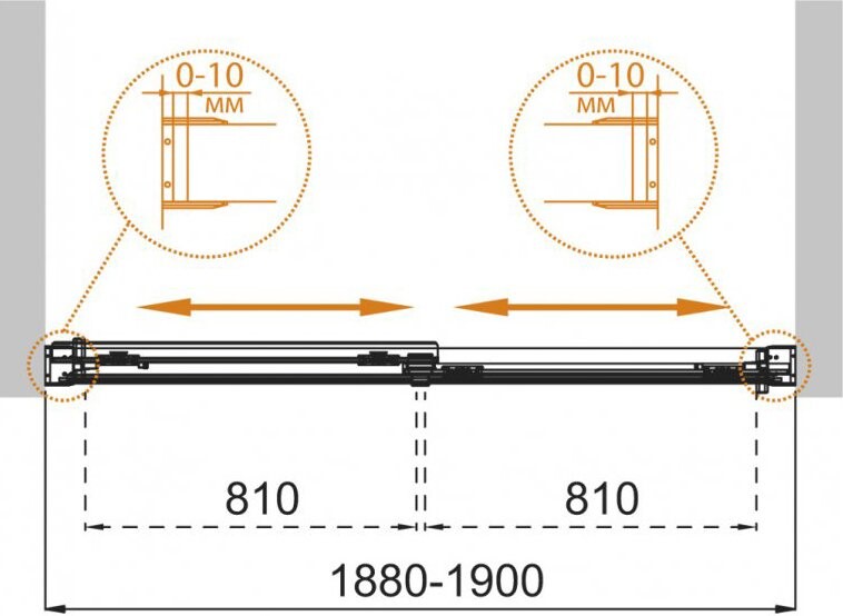 Cezares TANDEM-SOFT-VF-2-190/145-C-Cr-IV 190*145 шторка на ванну