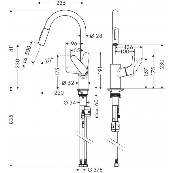 Hansgrohe Focus 31815670 смеситель для кухни черный