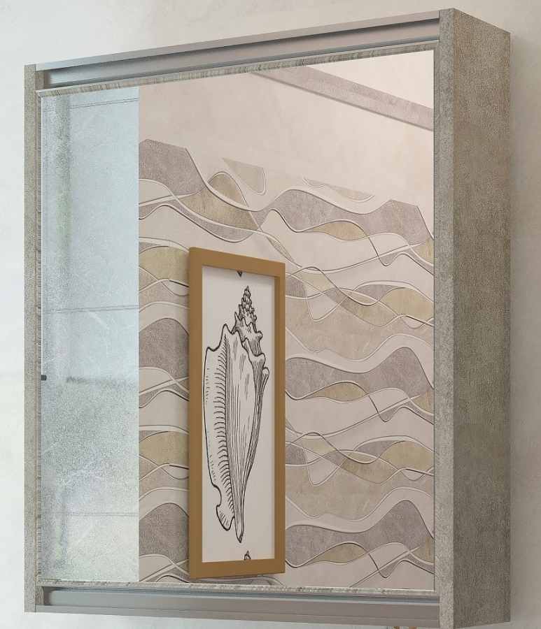 EvaGold White Stone шкаф-зеркало 60 см