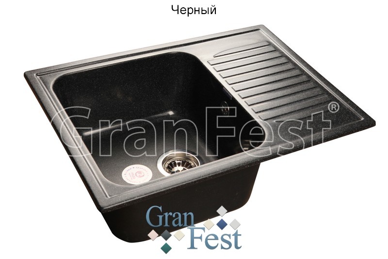 GranFest Standart GF-S645L кухонная мойка черный 64.1х49.6 см