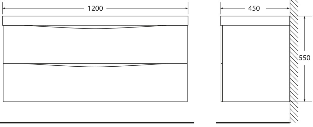 BelBagno Marino 120 см тумба с раковиной MARINO-1200-2C-SO-RW-P подвесная