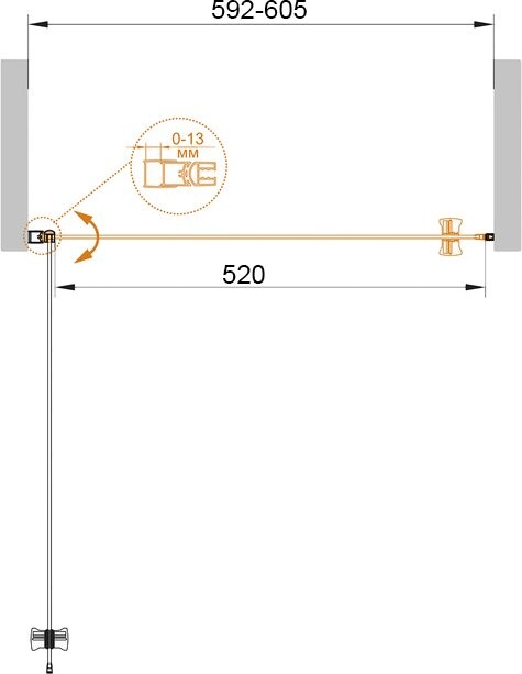 Cezares ECO-O-B-1-60-C-Cr душевые двери 60*190