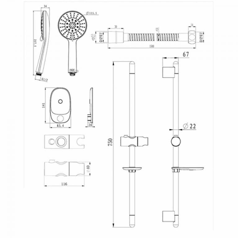 Bravat Line D152CP-2A-RUS душевой гарнитур