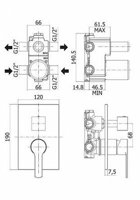 Paffoni Elle EL019NO/M смеситель для ванны черный