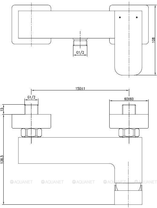 Aquanet Cubic SD90447 смеситель для душа хром