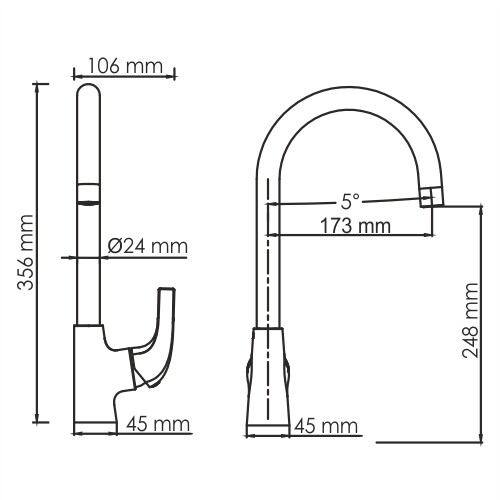 WasserKRAFT Sauer 7107 смеситель для кухни золото