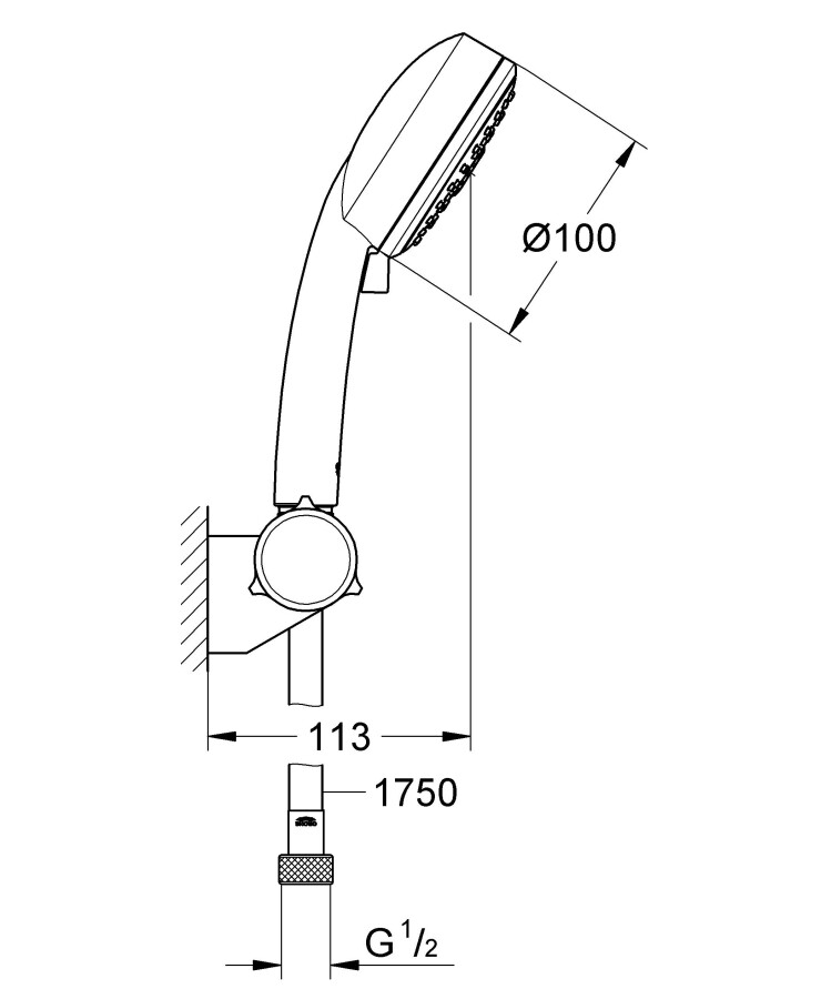 Grohe New Tempesta Cosmopolitan 27584002 ручной душ с регулируемым настенным держателем