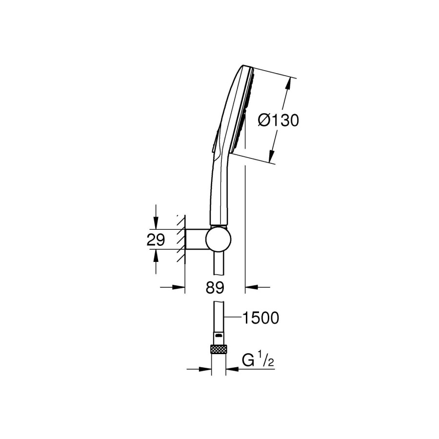 Grohe Rainshower SmartActive 130 26580LS0 ручной душ белая луна