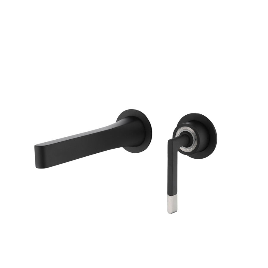 Смеситель для раковины из стены 2х-позиционный Boheme Duo Black 165-B