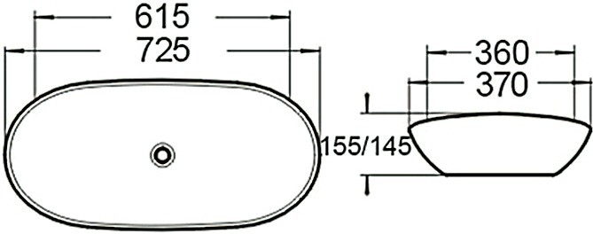 SantiLine SL-1025 раковина накладная 61 см