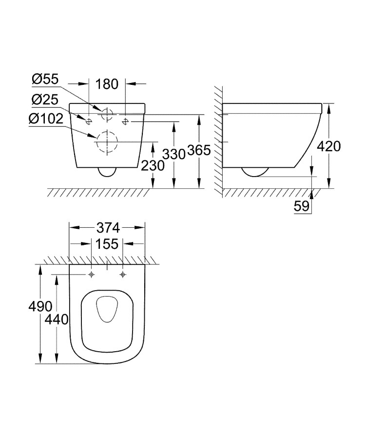 Grohe Euro Ceramic 39206000 унитаз подвесной