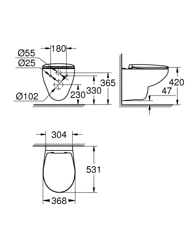 Grohe Bau Ceramic 39351000 унитаз подвесной