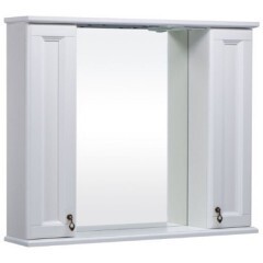 BAS Варна зеркало с полочкой и шкафчиками 85 см цвет белый