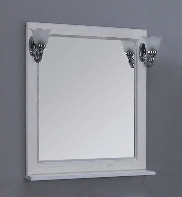 Зеркало Акватон Жерона 85 см с подсветкой белое серебро