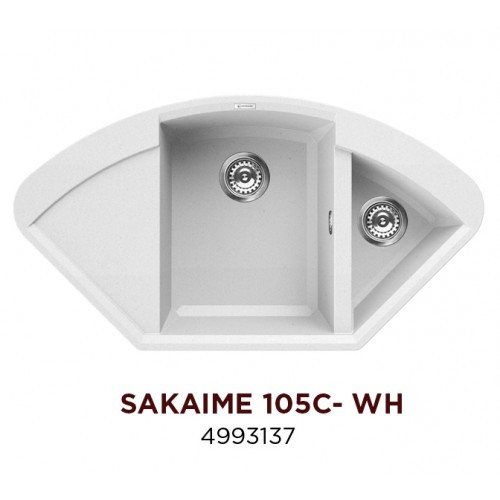 Omoikiri Sakaime 105C-WH 4993137 кухонная мойка тetogranit белый 105.7х57.5 см