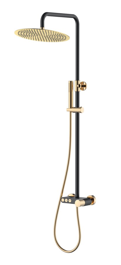 Душевая система с изливом Boheme Stick Черный / Золото ручка Touch 128-BG.2