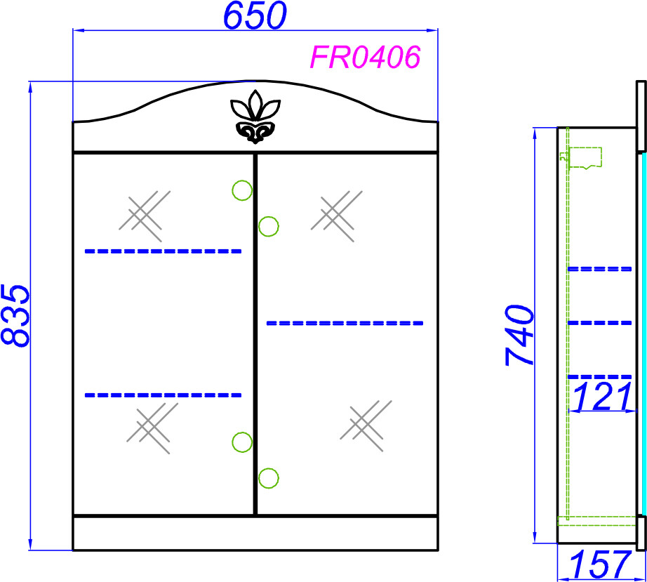 Зеркало-шкаф Aqwella Franchesca 65*83 FR0406