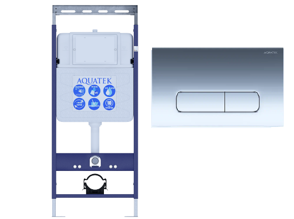 Aquatek EasyFix 50 INS-0000010 инсталляция для унитаза + кнопка KDI-0000016 хром глянец