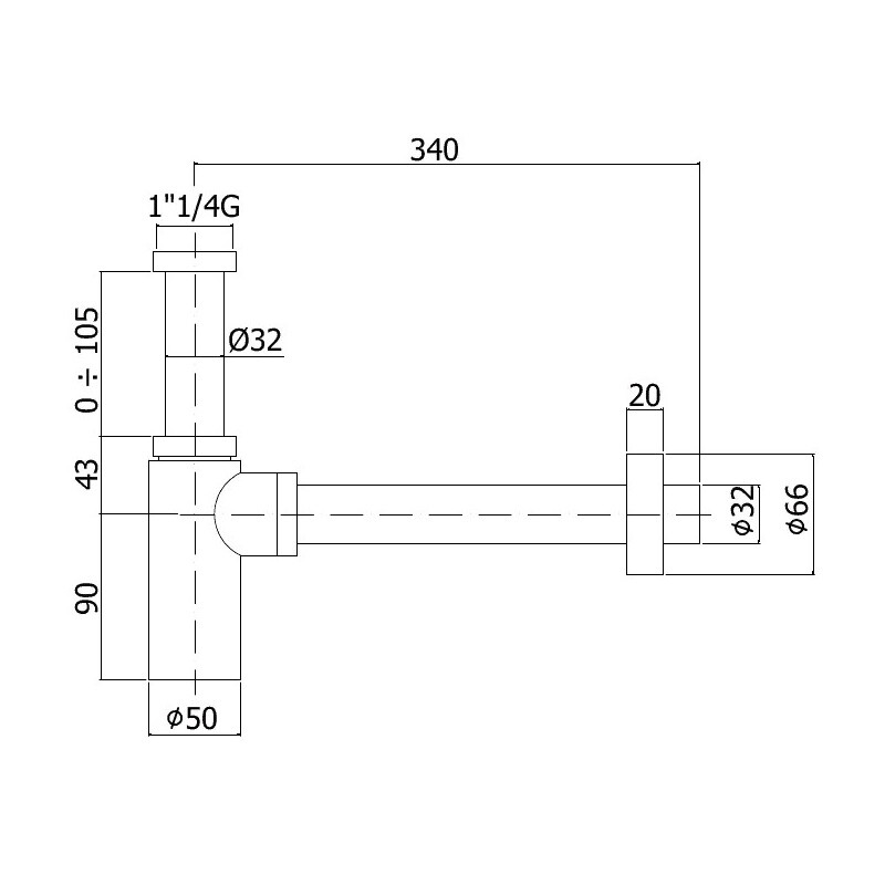 Paffoni Minimal ZACC240BO сифон для раковины белый