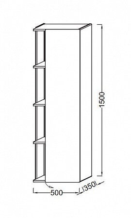 Jacob Delafon Terrace PREMIUM EB1740DRU-G1C Шкаф-пенал подвесной 50 R