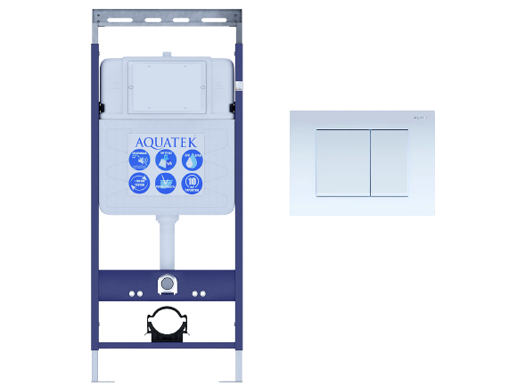 Aquatek EasyFix 50 INS-0000010 инсталляция для унитаза + кнопка KDI-0000009 белая