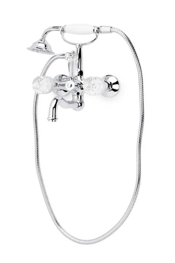 Смеситель для ванны с душевым комплектом Boheme Crystal Хром 273-CRST