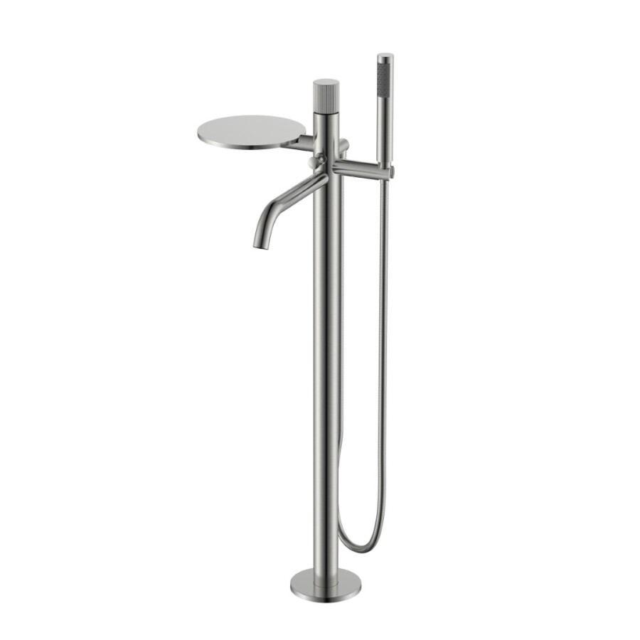 Смеситель для ванны напольный Boheme Stick ручка Linea Nickel Brush 129-NB.3