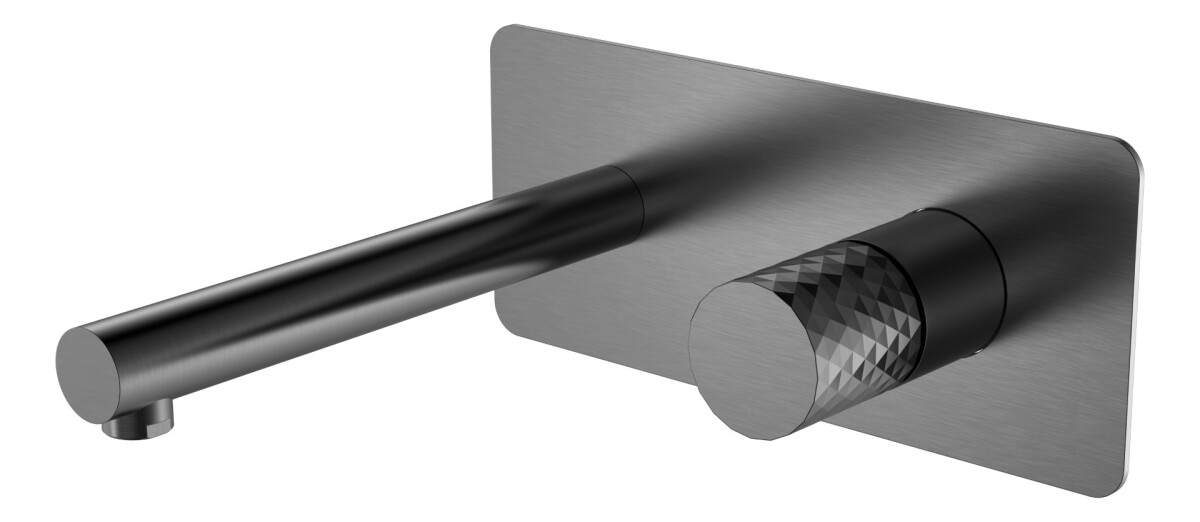 Смеситель для раковины из стены Boheme Stick ручка Diamond Gun Metal 125-GM