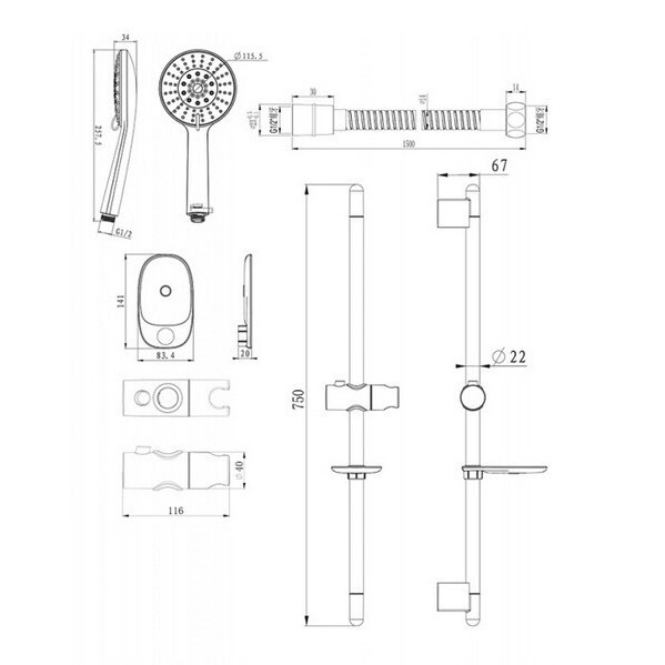 Bravat Eco D152CP-3-RUS душевой гарнитур