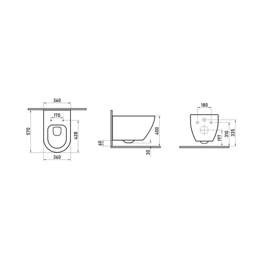 Berges Wasserhaus Mascon Rimless 082128 унитаз подвесной