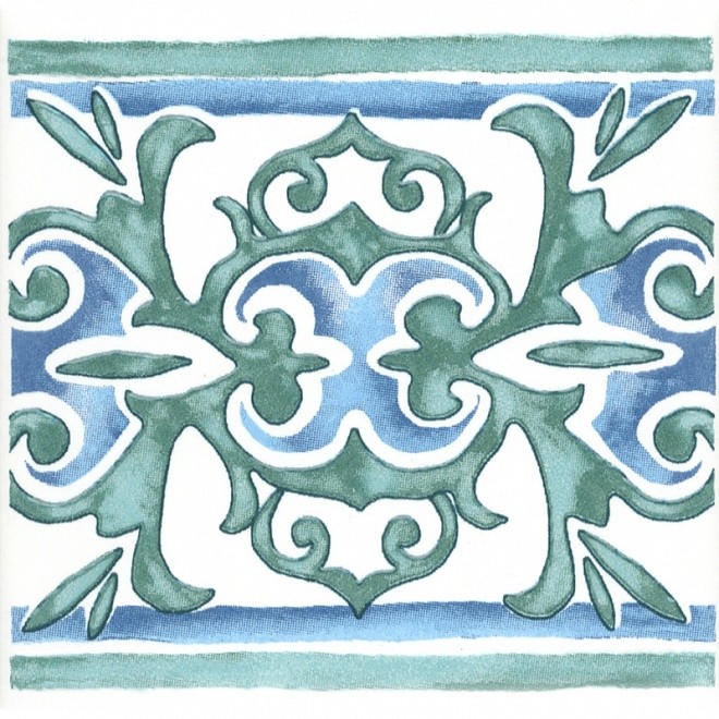 Kerama Marazzi Византия 10х10 см декор настенный синий 2