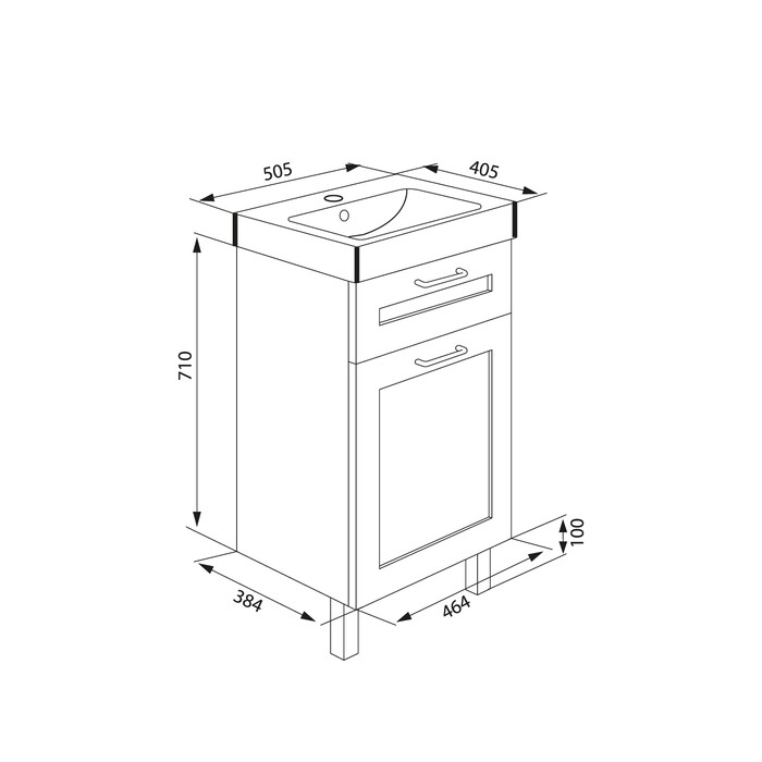 Iddis New Sena 50 см тумба с умывальником NSE50W1i95K напольная