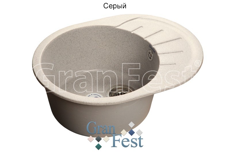 GranFest Rondo GF-R580L кухонная мойка серый 57.9х44.8 см