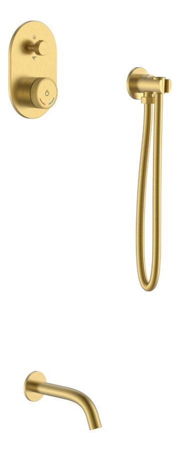 Boheme Tech Matt Gold Смеситель для душа встраиваемый + излив + держатель лейки + шланг 154-MG